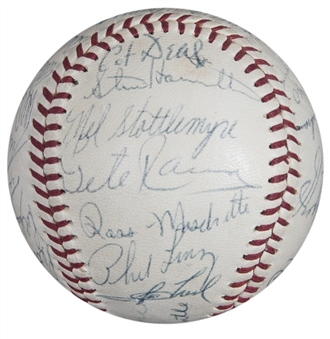 1965 New York Yankees Team Signed OAL Cronin Baseball With 32 Signatures Including Mantle, Maris & Ford (Beckett)